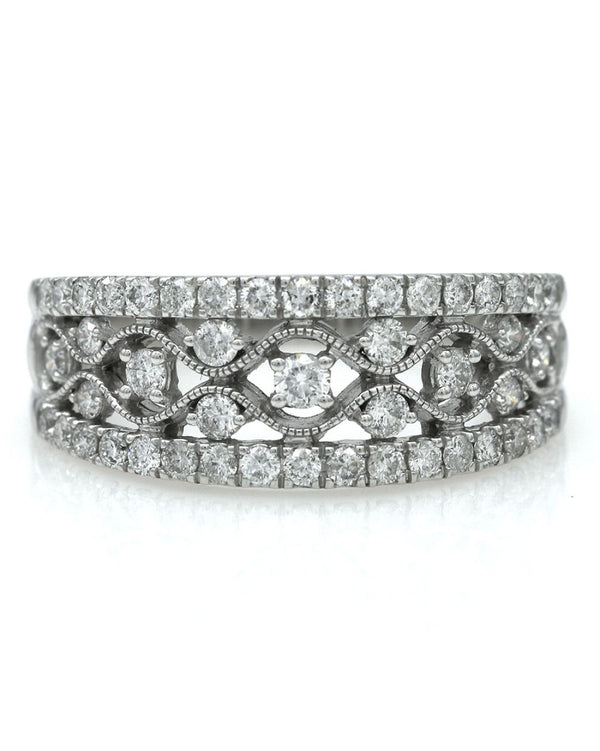Diamond Cut Out Band Ring