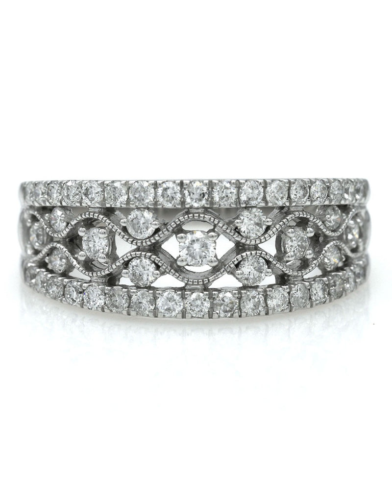 Diamond Cut Out Band Ring