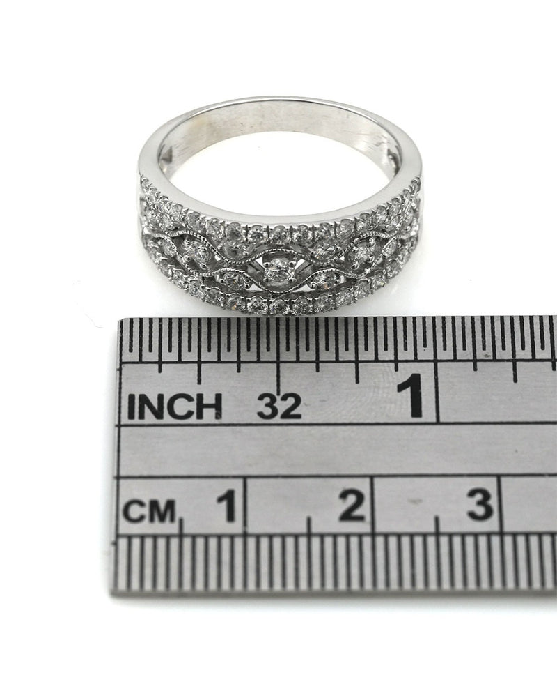 Diamond Cut Out Band Ring