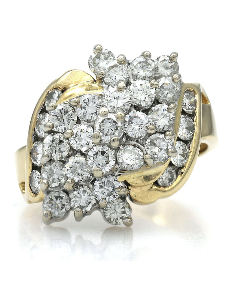 Diamond Cluster Statement Ring in Gold