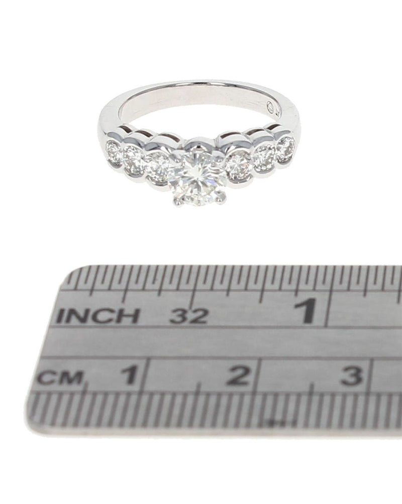 Round Brilliant Diamond Solitaire and Round Diamond Side Ring