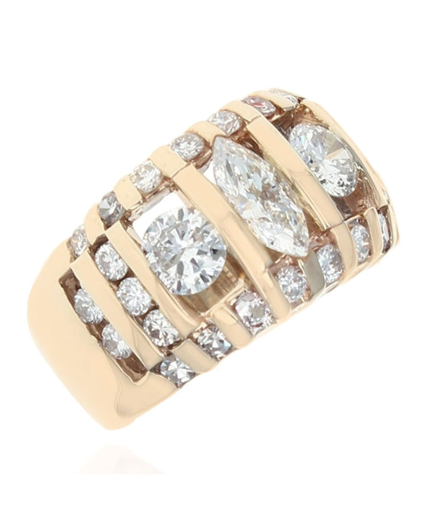 2.50ctw Diamond Wide Band/ Ring in 14K Yellow Gold