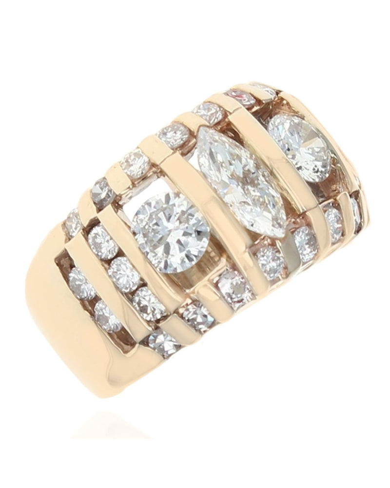 2.50ctw Diamond Wide Band/ Ring in 14K Yellow Gold