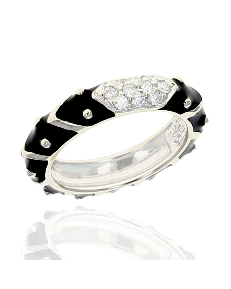 Hidalgo Black Enamel Diamond Pave Station Band