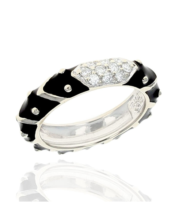 Hidalgo Black Enamel Diamond Pave Station Band