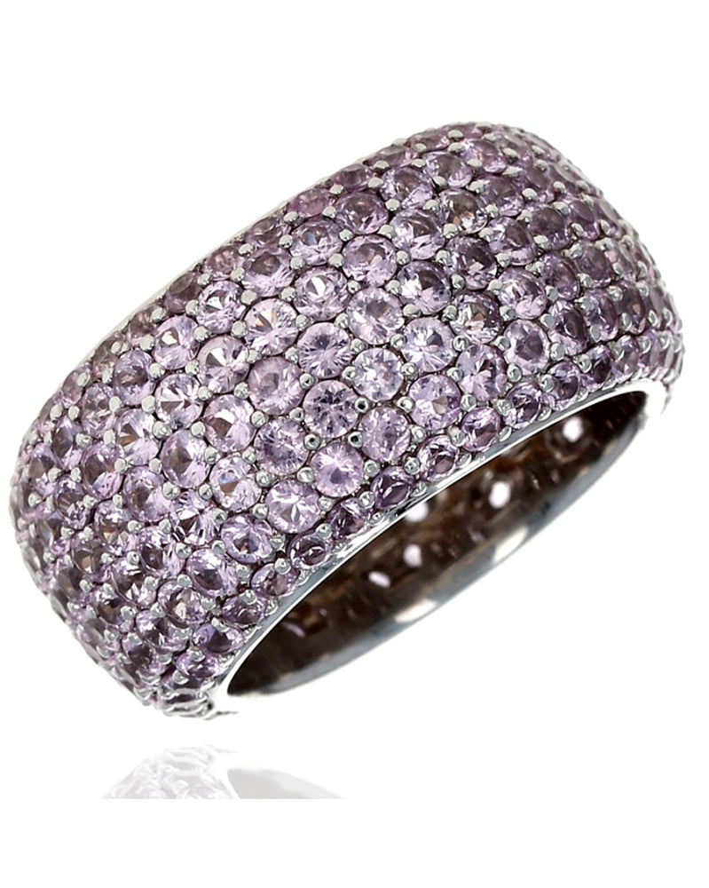 5.04ctw Pave Pink Sapphire Eternity Band/ Ring in 14K White Gold SZ 6.75