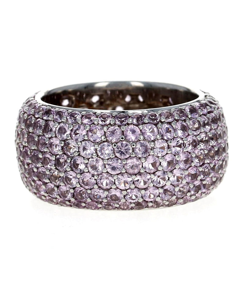 5.04ctw Pave Pink Sapphire Eternity Band/ Ring in 14K White Gold SZ 6.75