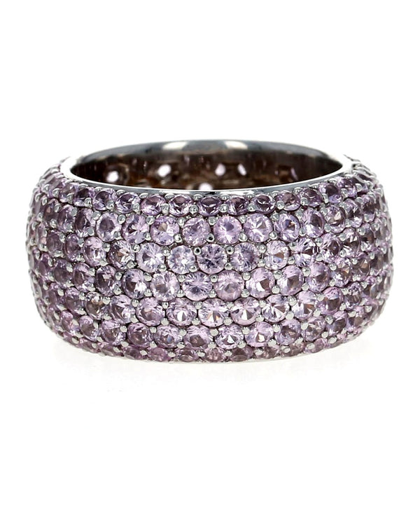 5.04ctw Pave Pink Sapphire Eternity Band/ Ring in 14K White Gold SZ 6.75
