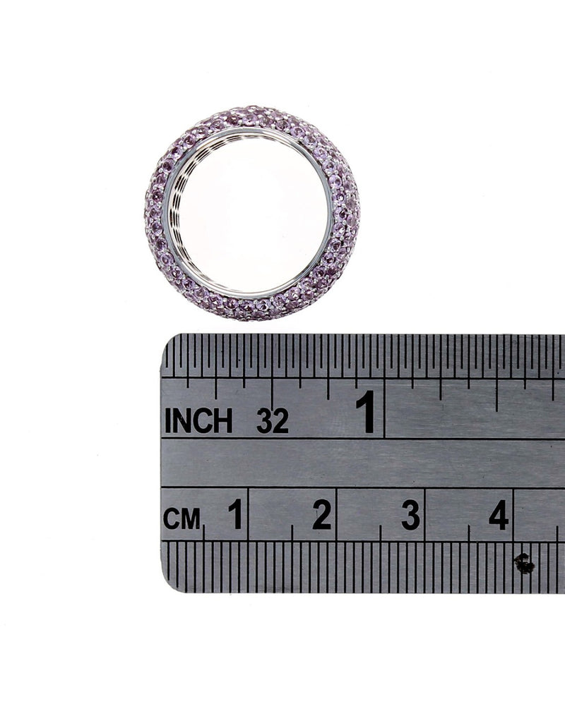 5.04ctw Pave Pink Sapphire Eternity Band/ Ring in 14K White Gold SZ 6.75