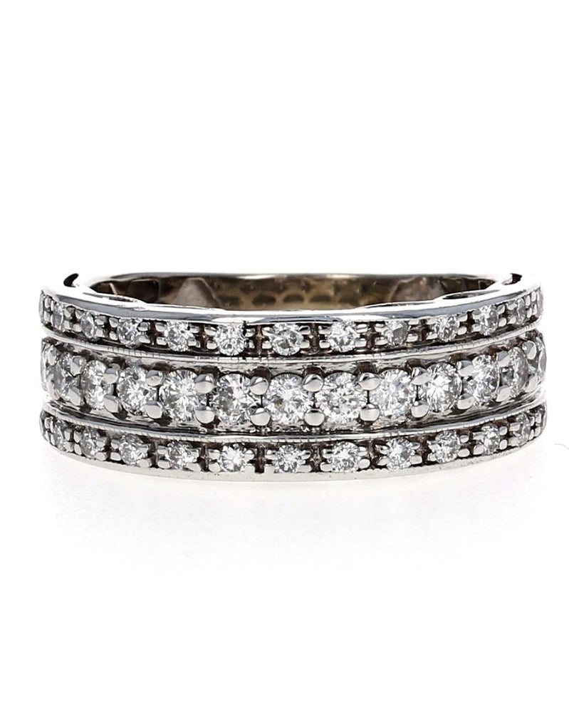 3 Row Round Diamond Tapered Band