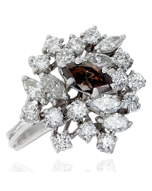 2.35ctw Mixed Cut Diamond Cluster Ring in 14K White Gold