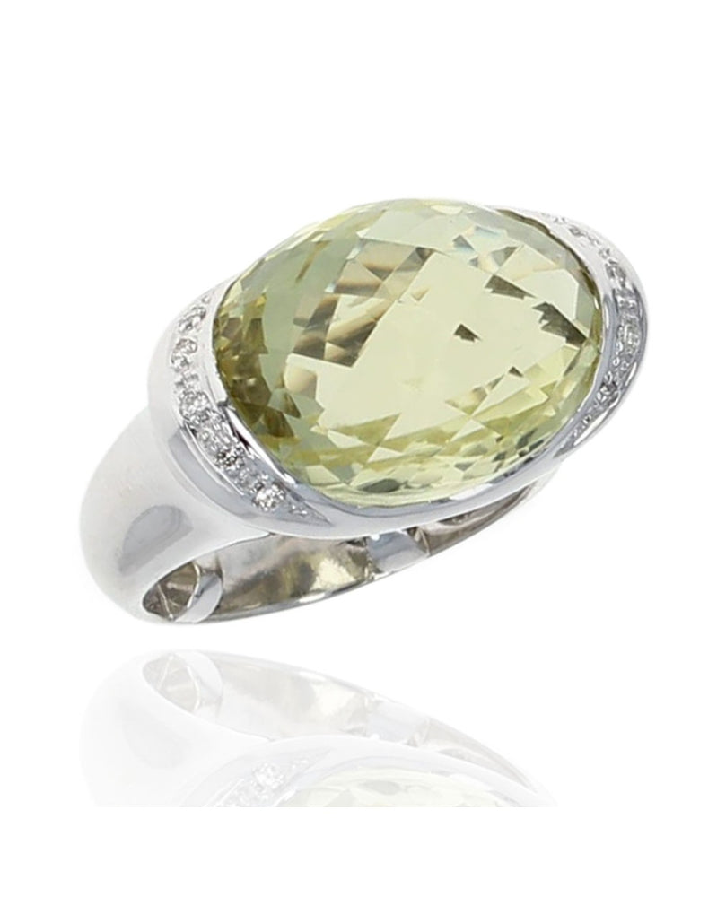 Lemon Quartz and Diamond Accent Fashion Ring