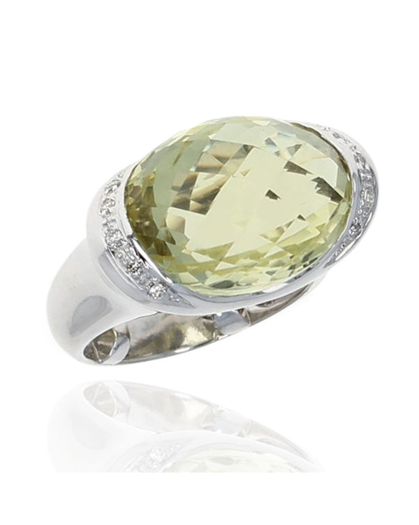Lemon Quartz and Diamond Accent Fashion Ring