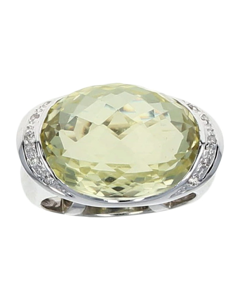 Lemon Quartz and Diamond Accent Fashion Ring