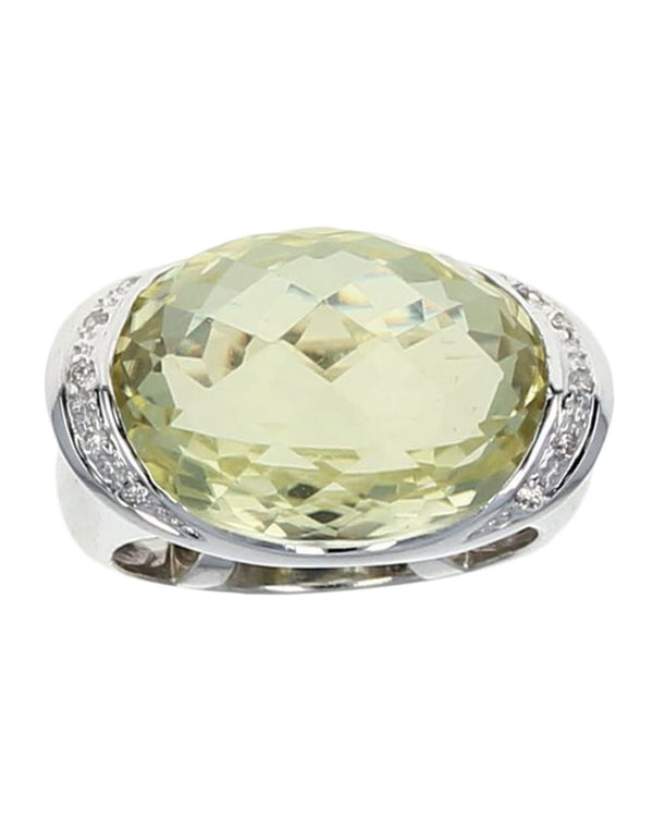 Lemon Quartz and Diamond Accent Fashion Ring