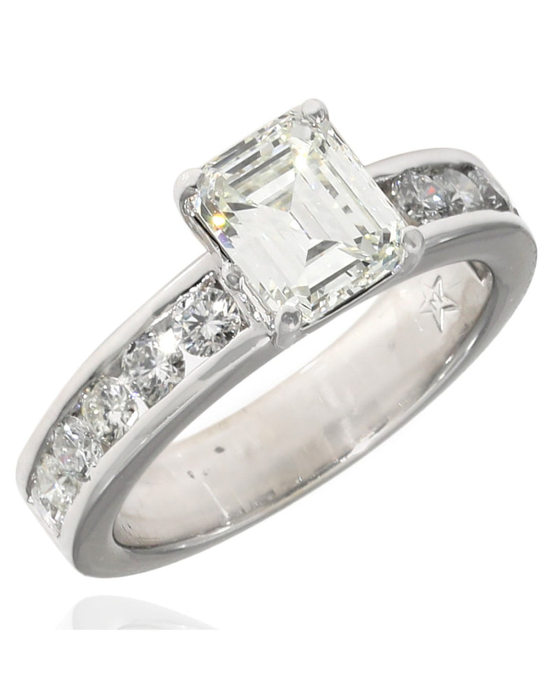 Emerald Cut Diamond Solitaire Engagement Ring