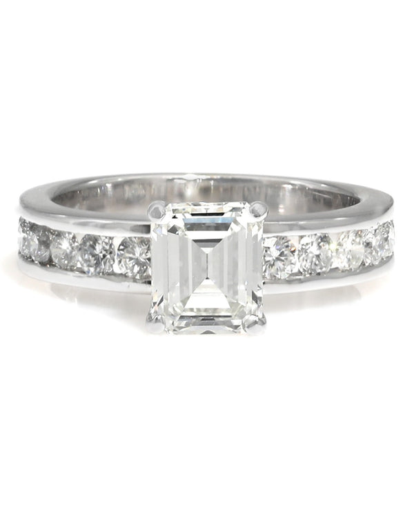 Emerald Cut Diamond Solitaire Engagement Ring