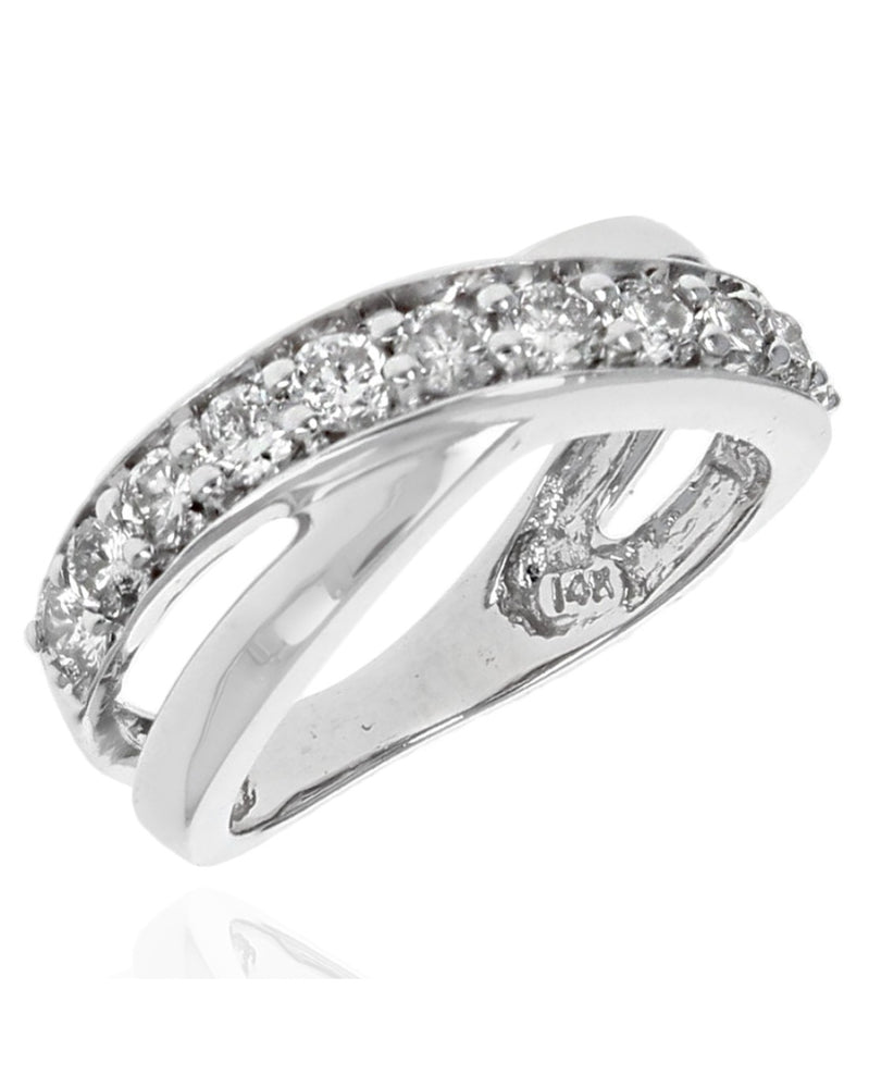 Diamond Crossover Ring in Gold