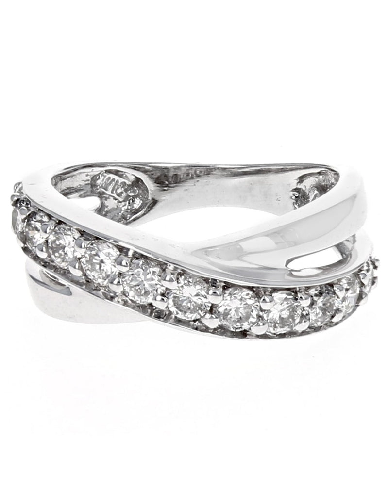 Diamond Crossover Ring in Gold