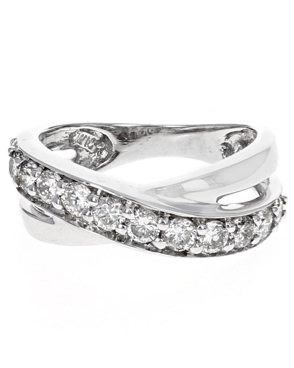 Diamond Crossover Ring in Gold