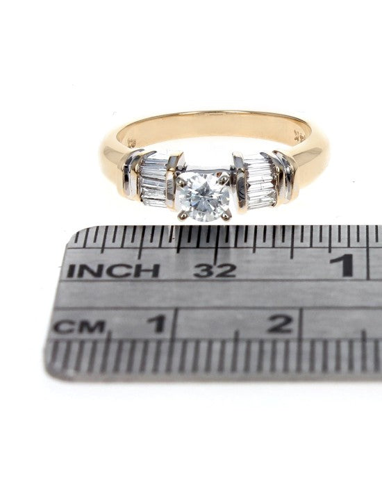 Round and Baguette Diamond Ring