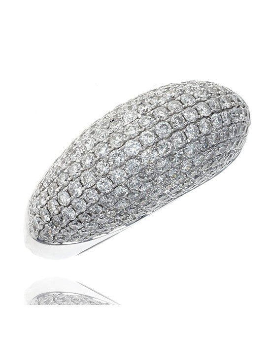 2.62ctw High Profile Diamond Bombe Ring in 18K White Gold