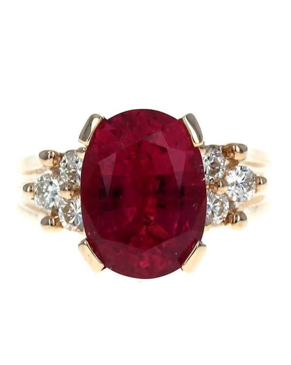 Pink Tourmaline and Diamond Ring