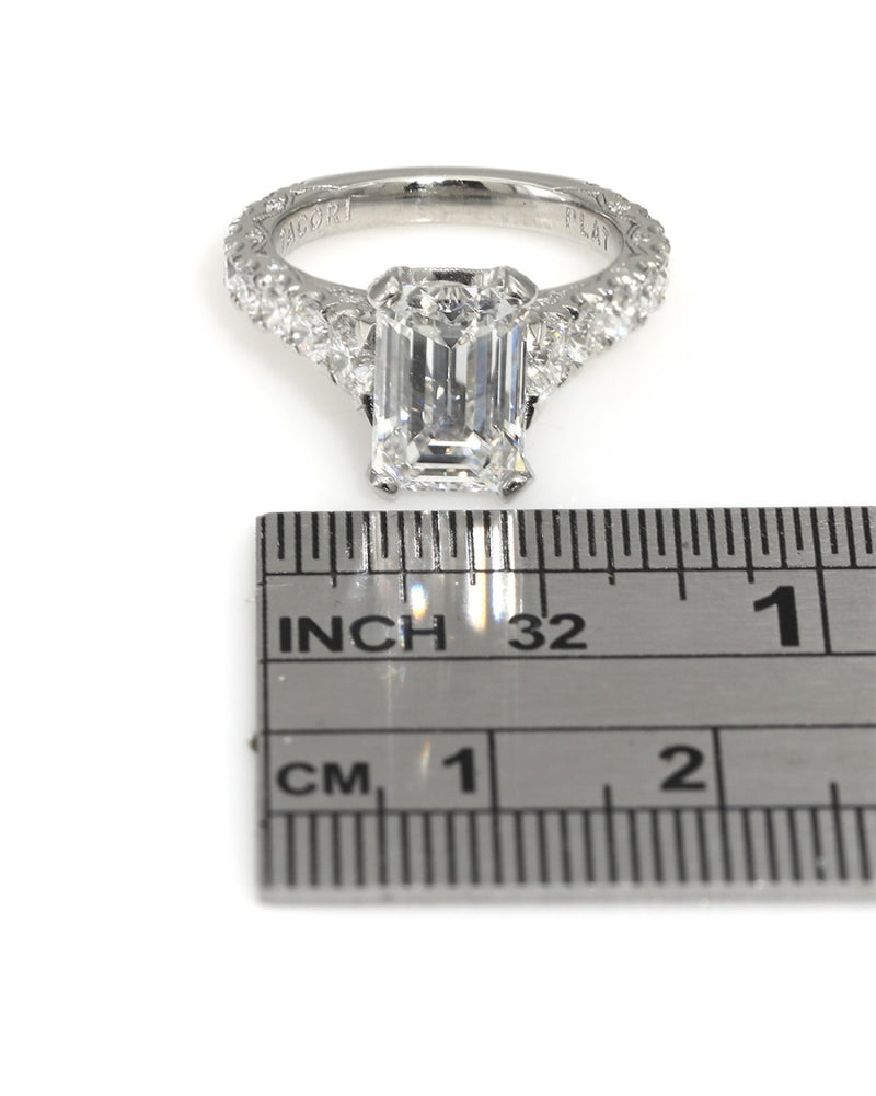 Emerald Cut Diamond Engagement Ring in Platinum