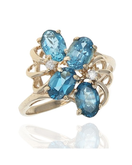 London Blue Topaz and Diamond Accent Ring