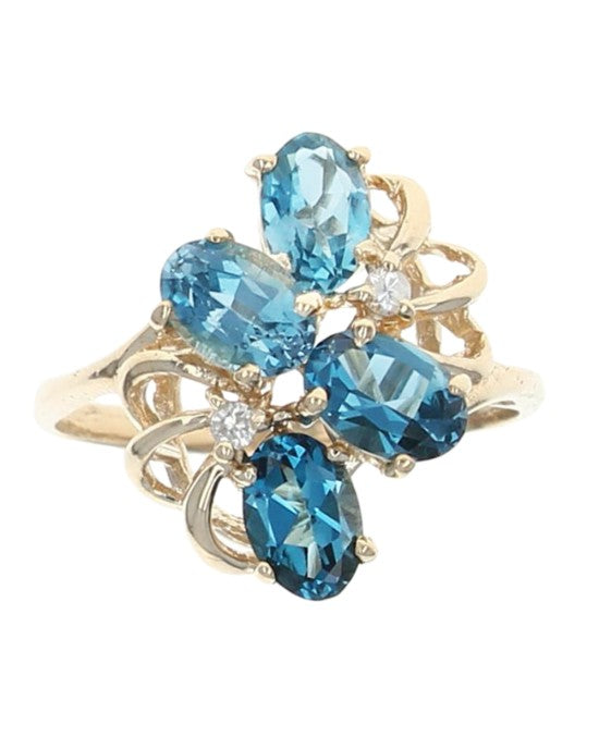 London Blue Topaz and Diamond Accent Ring
