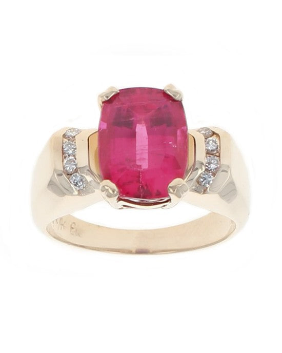 Red Tourmaline and Diamond Fashion Ring