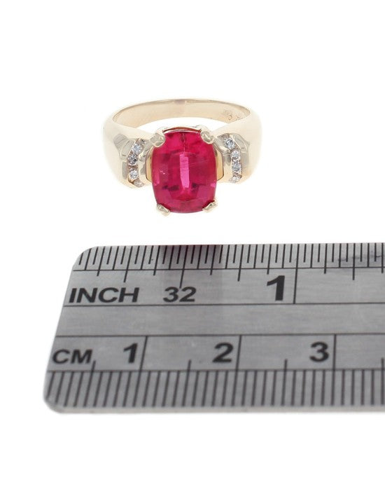 Red Tourmaline and Diamond Fashion Ring