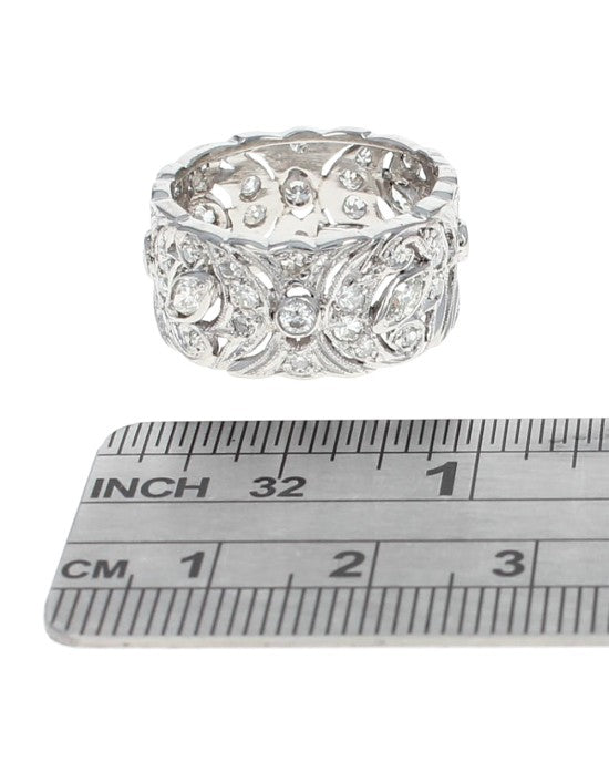 Marquise and Round Diamond Band in Platinum