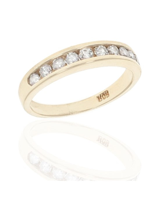 Channel Set Diamond Band in Gold