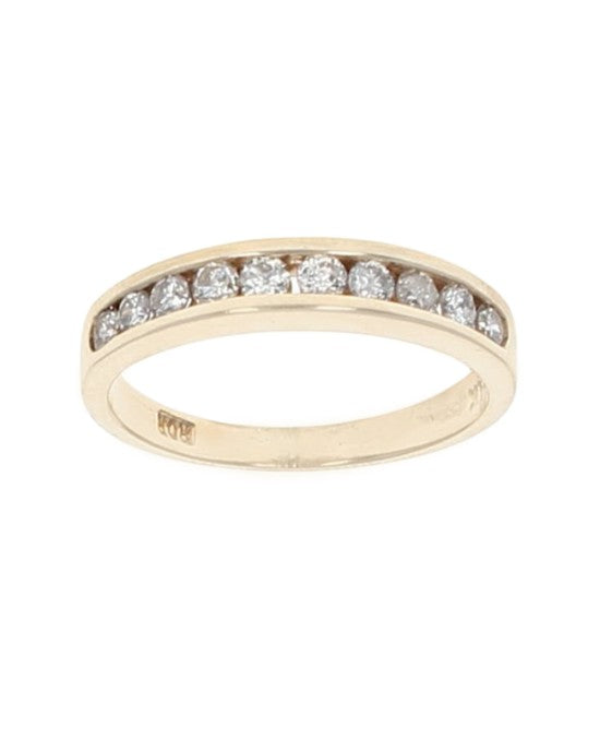 Channel Set Diamond Band in Gold