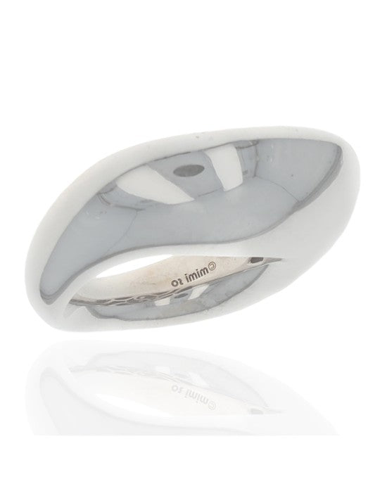 Mimi So Wave Dome Ring in White Gold