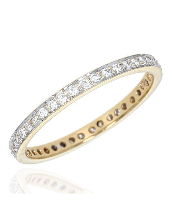 Diamond Eternity Thin Band in Gold