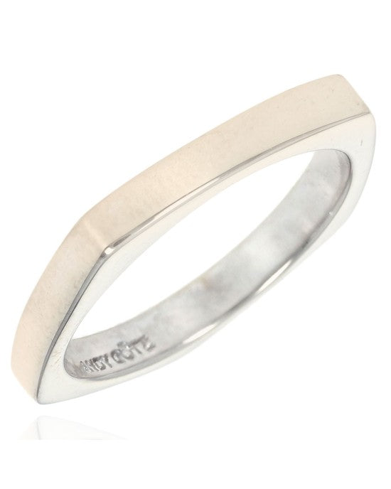 5 Sided White Gold Band