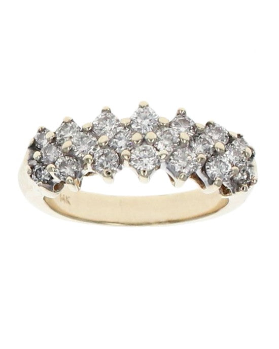 3 Row Diamond Band Ring
