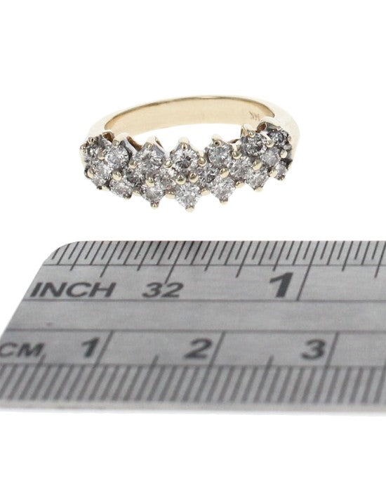 3 Row Diamond Band Ring