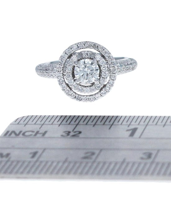 Double Halo Diamond Ring in White Gold