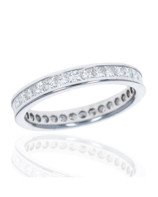 Princess Diamond Eternity Band in White Gold