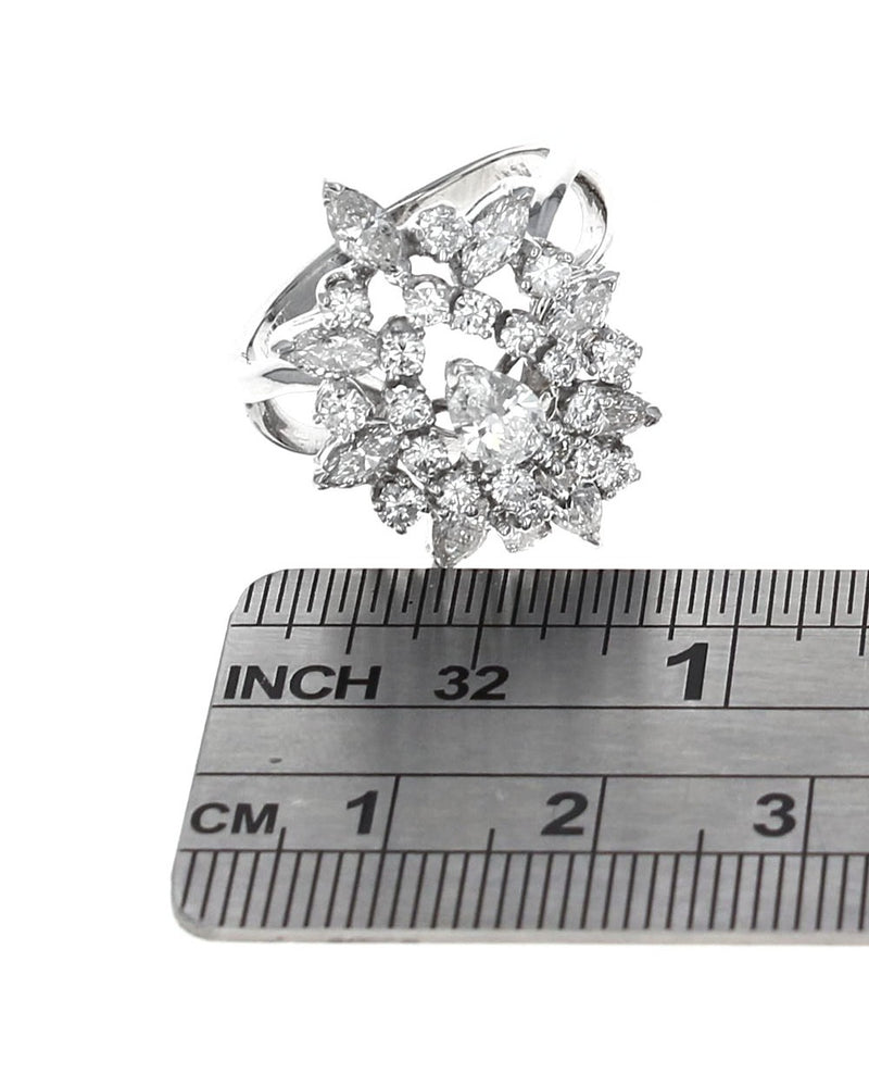 Diamond Snowflake Cluster Ring