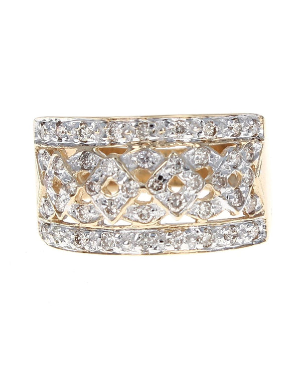 Diamond Cut Out Tapered Band