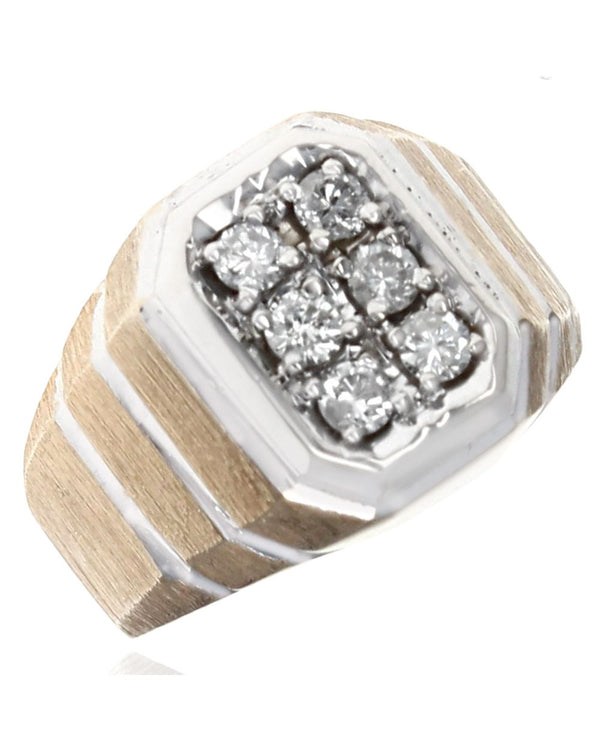 Gentlemans 6 Diamond Grooved Ring