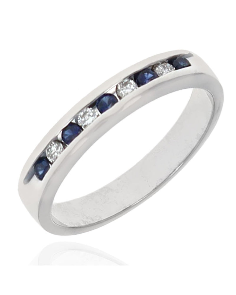 Alternating Sapphire and Diamond Band