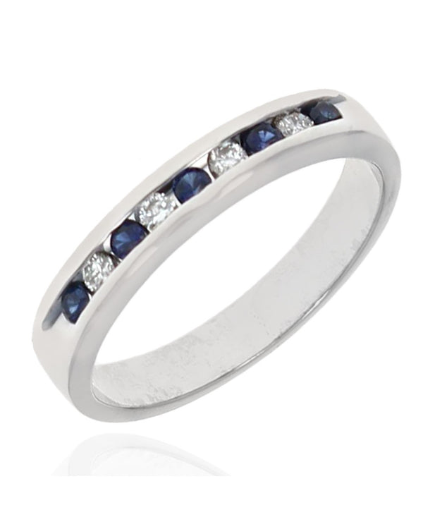 Alternating Sapphire and Diamond Band