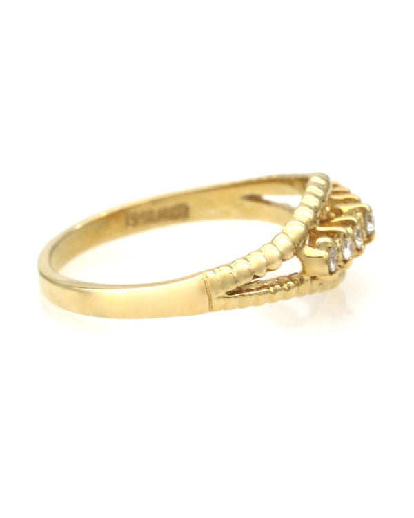7 Stone Diamond Rope Accent Ring