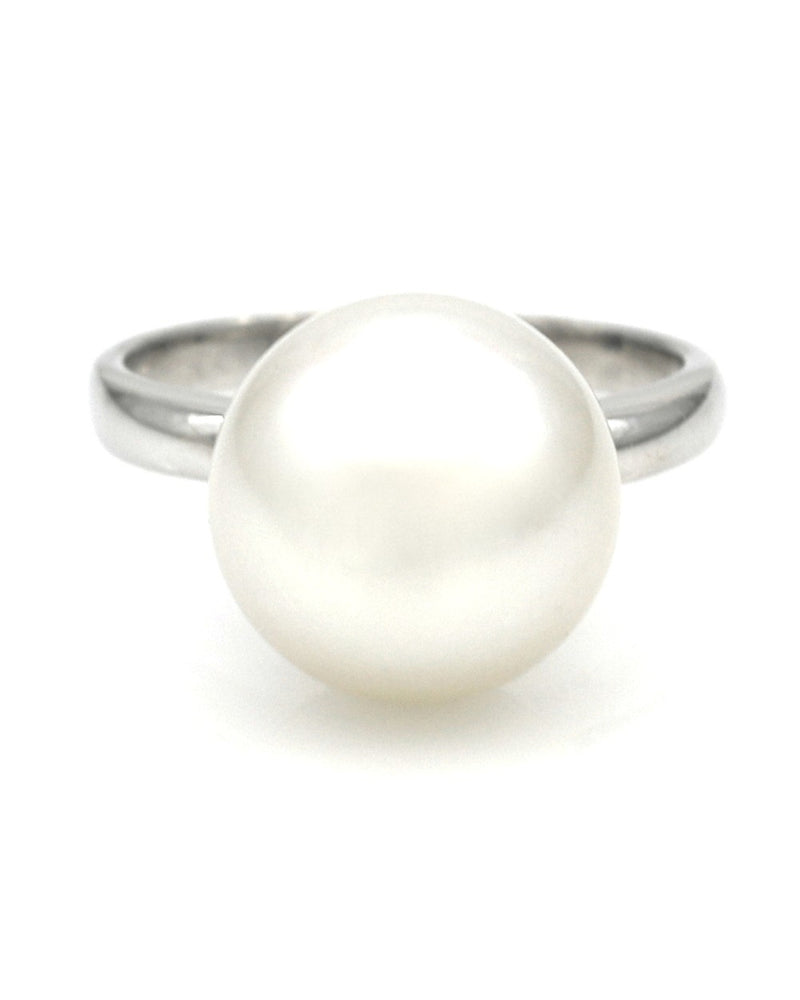White South Sea Pearl and Diamond Accent Ring