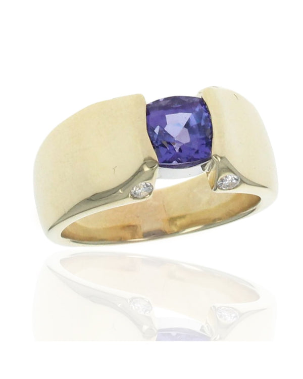 Tanzanite and Diamond Accent Band